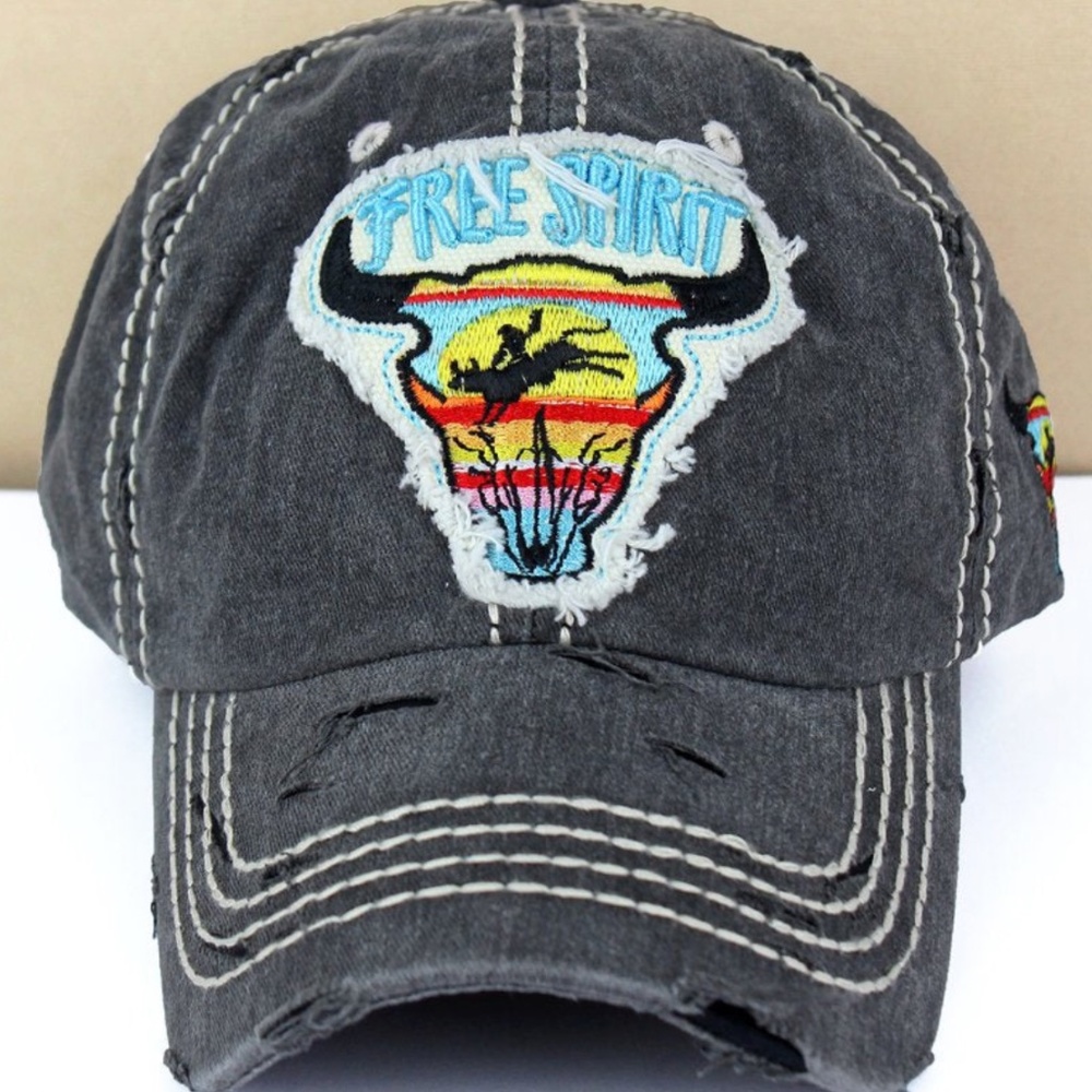 Distressed Bull Rider in Washed Black